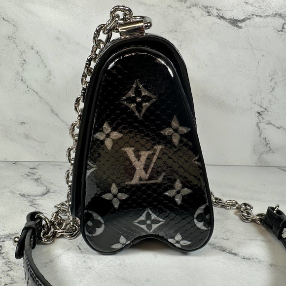 Louis Vuitton Python Twist Monogram Snakeskin Crossbody Bag PM Black/Silver LV - Picture 5 of 15